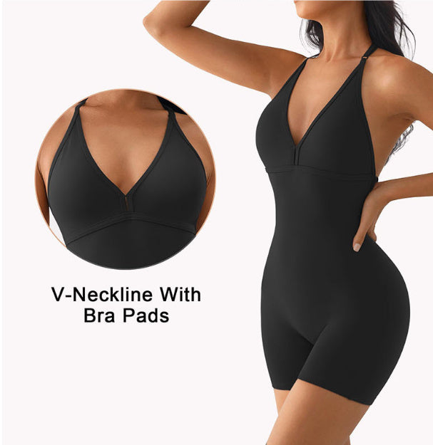 Backless Nude Feel Long Sleeve Yoga Jumpsuit