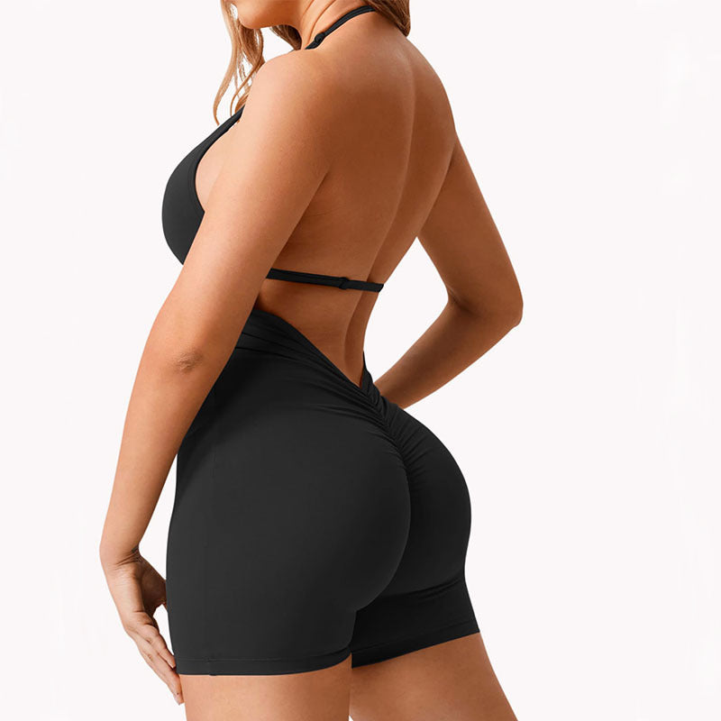 Backless Nude Feel Long Sleeve Yoga Jumpsuit
