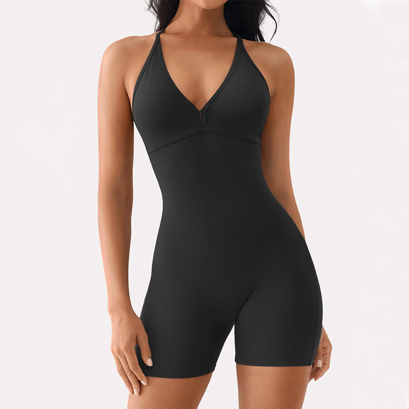 Backless Nude Feel Long Sleeve Yoga Jumpsuit