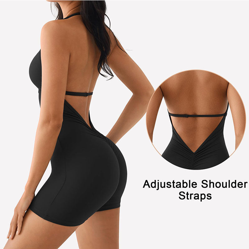Backless Nude Feel Long Sleeve Yoga Jumpsuit