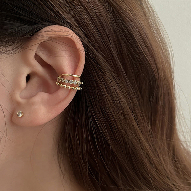 Silver Multi-layer Pearl No Piercing Ear Cuff